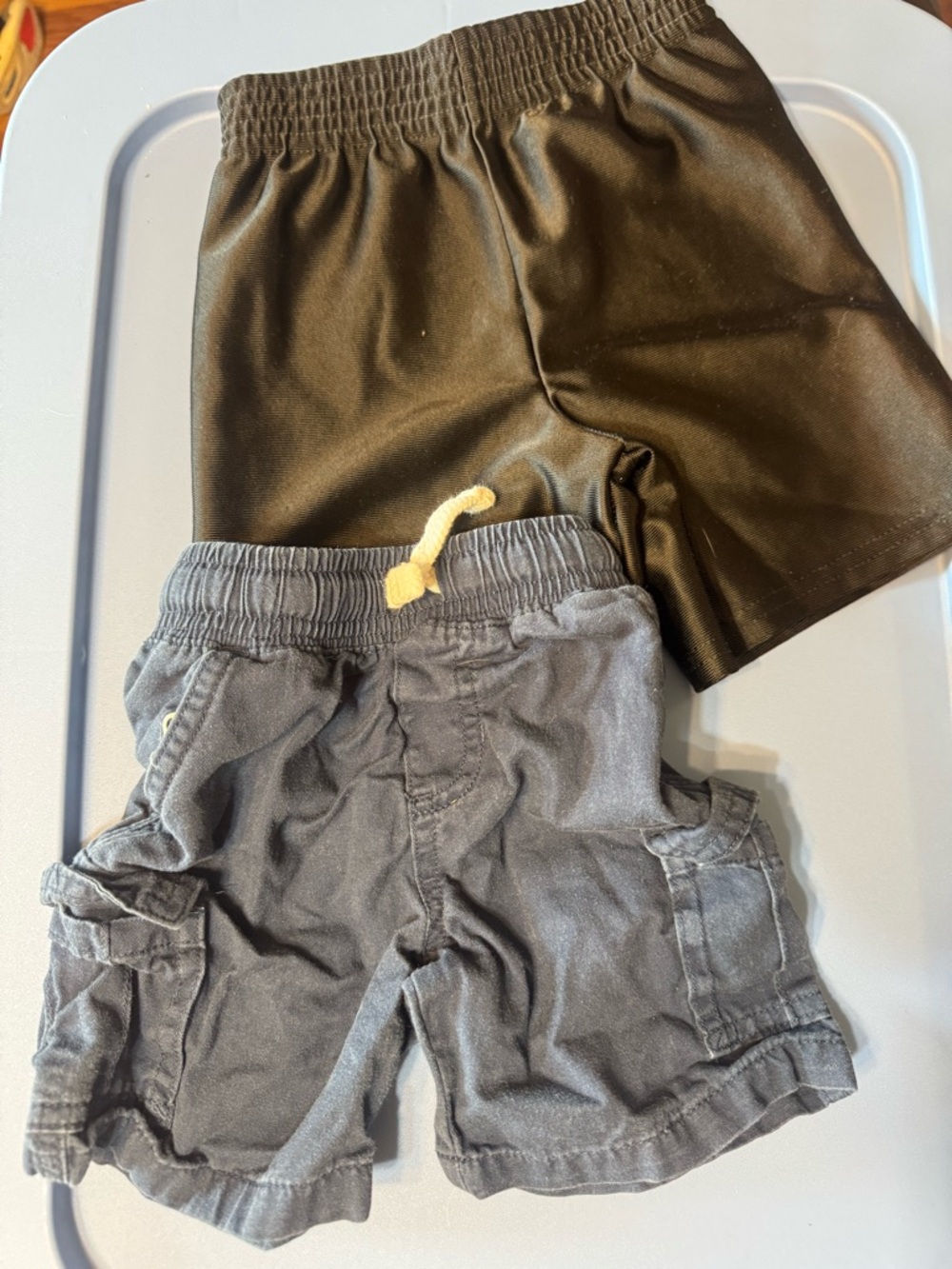 Kids Black and Charcoal Cargo & Athletic Shorts - Unbranded